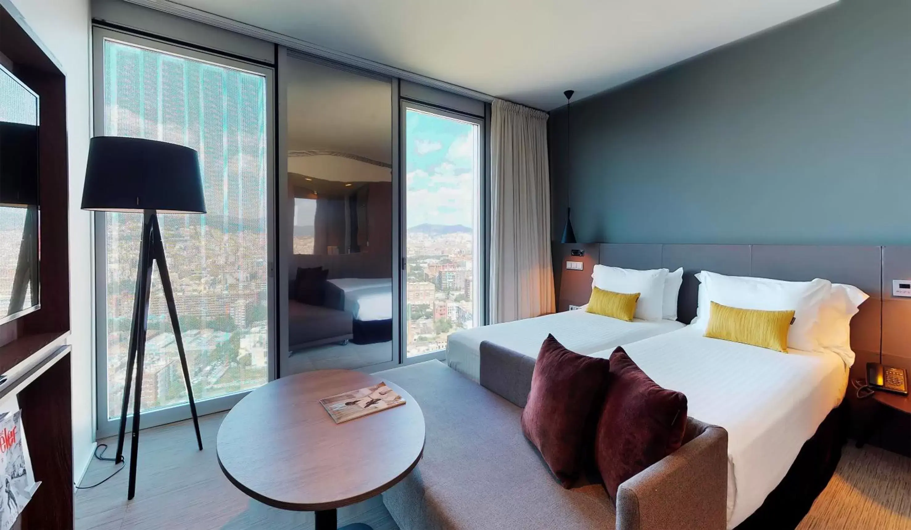 Bedroom, Bed in Melia Barcelona Sky 4* Sup Bedroom, Bed in Melia Barcelona Sky 4* Sup
