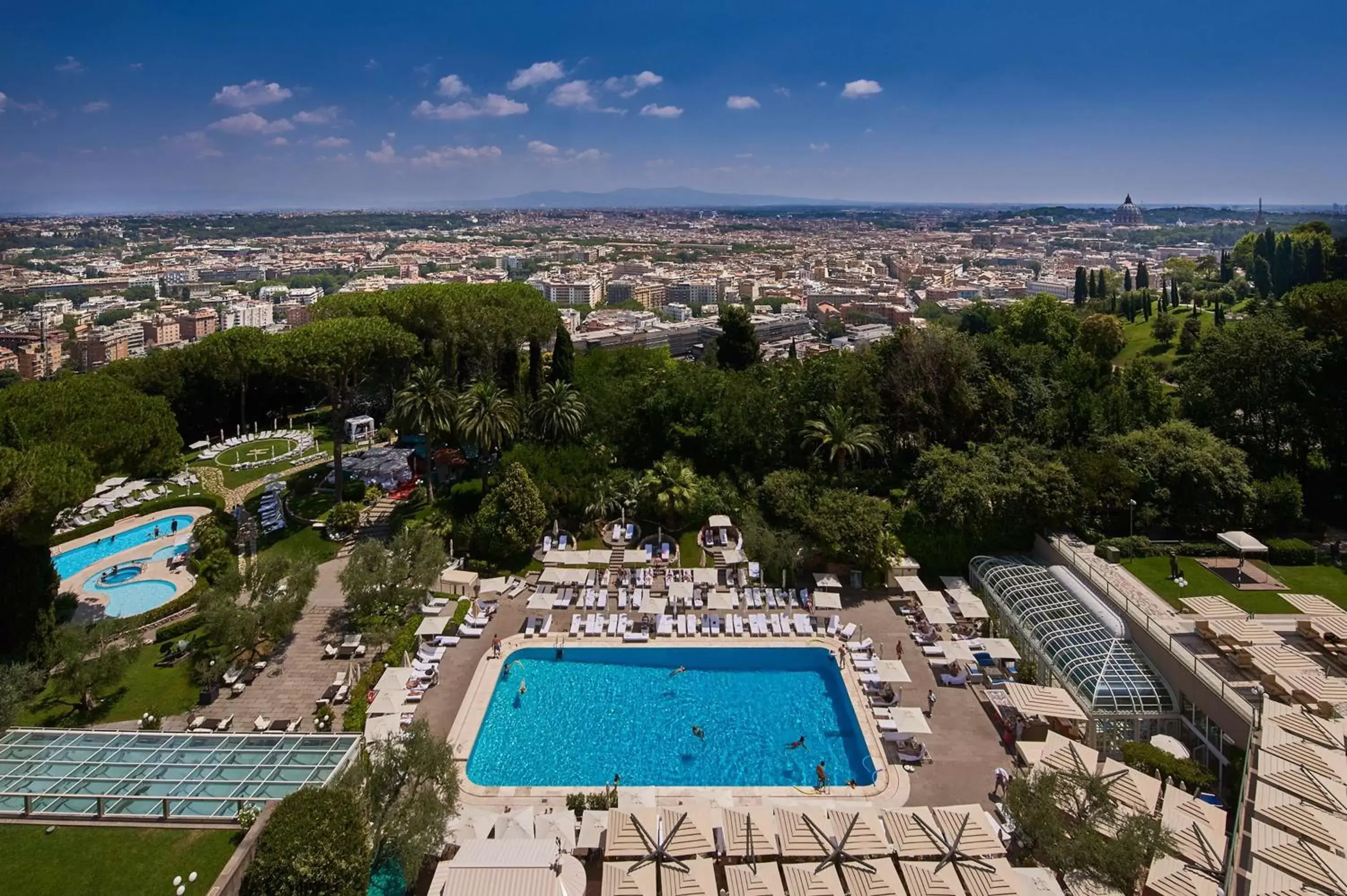 Pool view in Rome Cavalieri, A Waldorf Astoria Hotel Pool view in Rome Cavalieri, A Waldorf Astoria Hotel