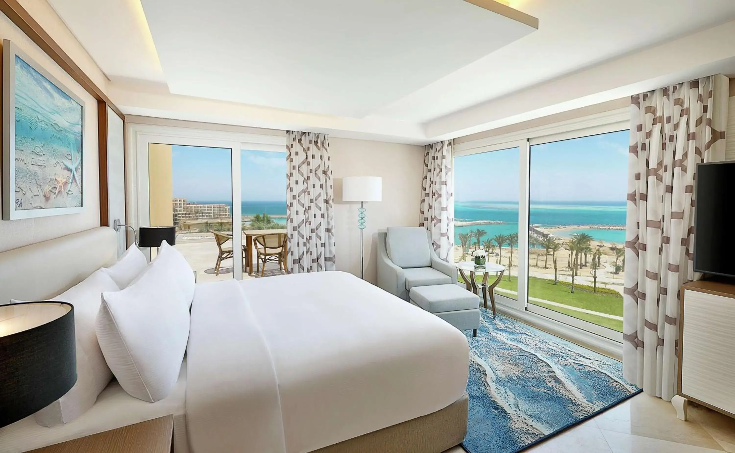 Living room, Bed in Hilton Hurghada Plaza Hotel Living room, Bed in Hilton Hurghada Plaza Hotel