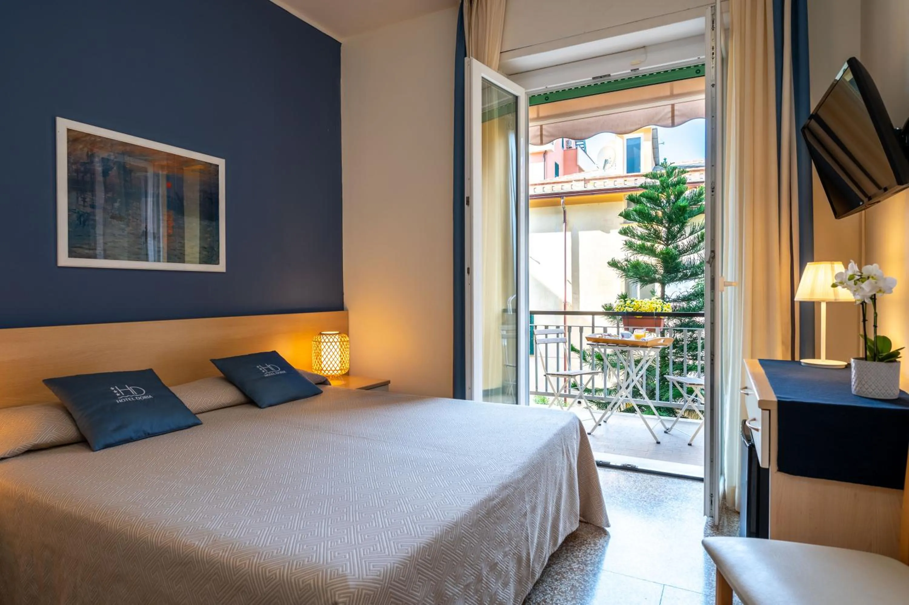Bed in Hotel Doria