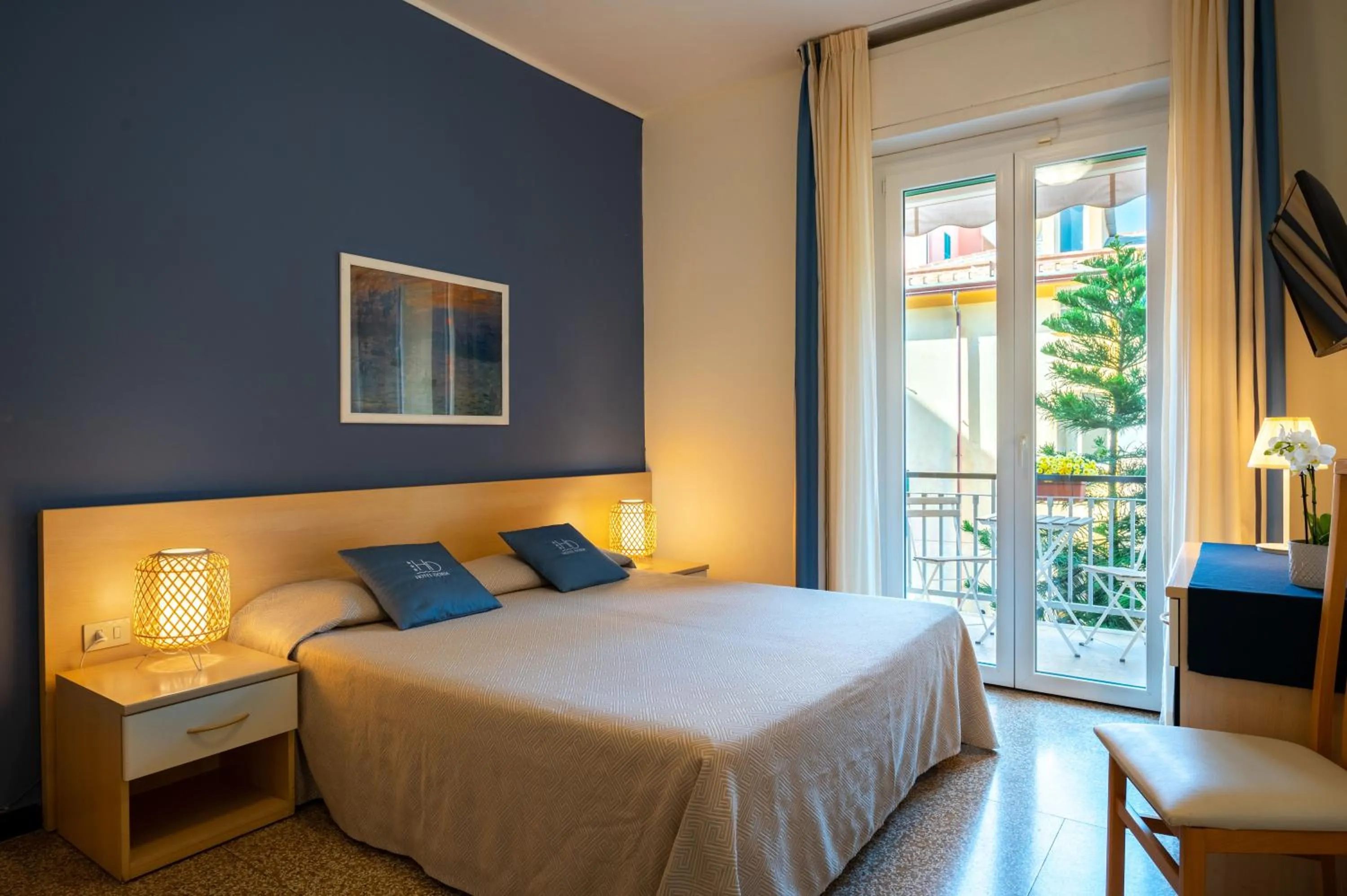 Bed in Hotel Doria