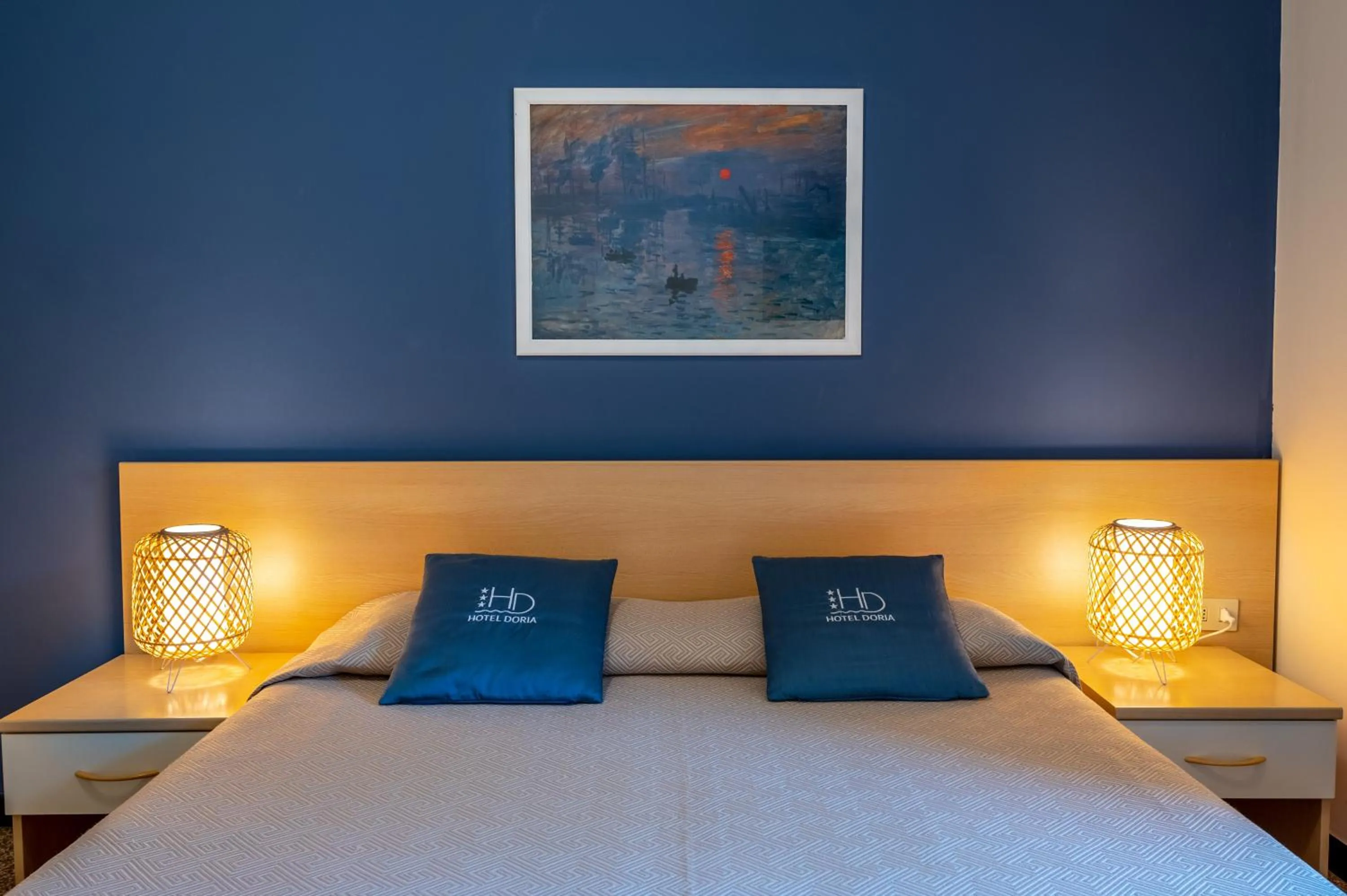Bed in Hotel Doria